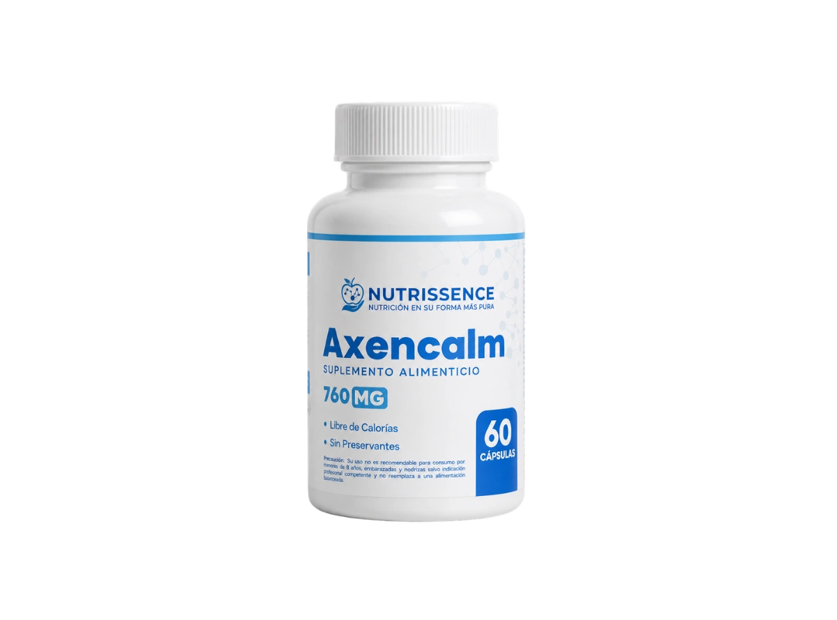 Frasco de Axencalm de Nutrissence para regulación del estrés y descanso reparador.