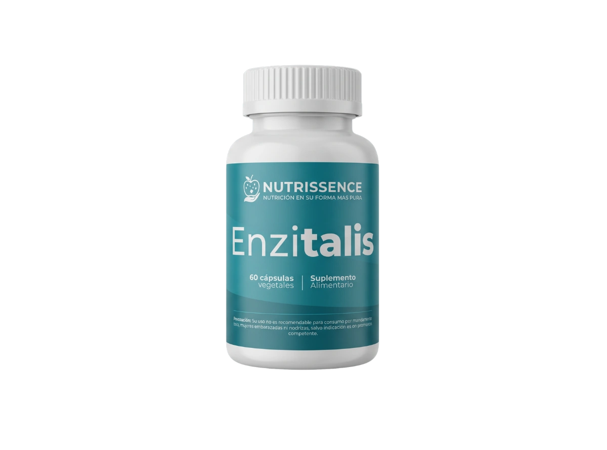 Frasco de Enzitalis de Nutrissence para control de histamina, inflamación sistémica y salud digestiva.